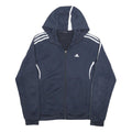 ADIDAS Mens Blue & Navy Track Jacket M Polyester Jersey Plain Zip Hoodie