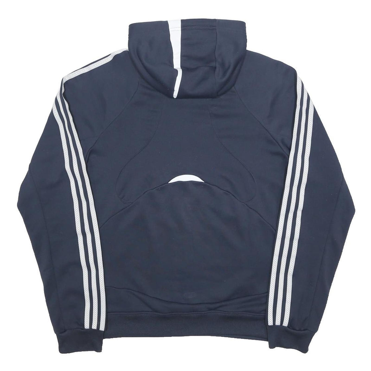 ADIDAS Mens Blue & Navy Track Jacket M Polyester Jersey Plain Zip Hoodie