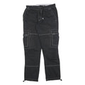 BPC Womens Black Regular Cargo Trousers W30 L32 Polyester Blend Zip Pockets