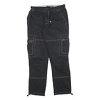 BPC Womens Black Regular Cargo Trousers W30 L32 Polyester Blend Zip Pockets