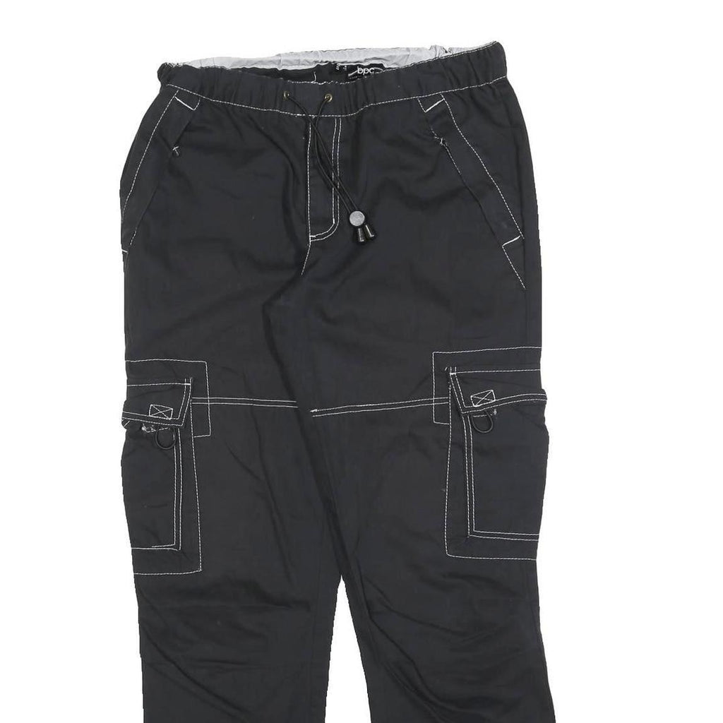 BPC Womens Black Regular Cargo Trousers W30 L32 Polyester Blend Zip Pockets