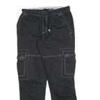 BPC Womens Black Regular Cargo Trousers W30 L32 Polyester Blend Zip Pockets