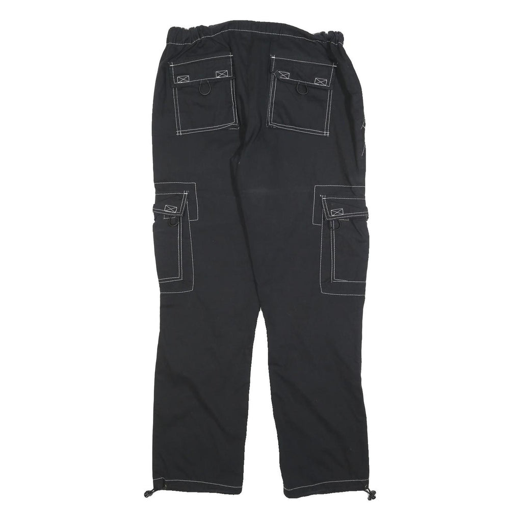 BPC Womens Black Regular Cargo Trousers W30 L32 Polyester Blend Zip Pockets