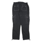 BPC Womens Black Regular Cargo Trousers W30 L32 Polyester Blend Zip Pockets