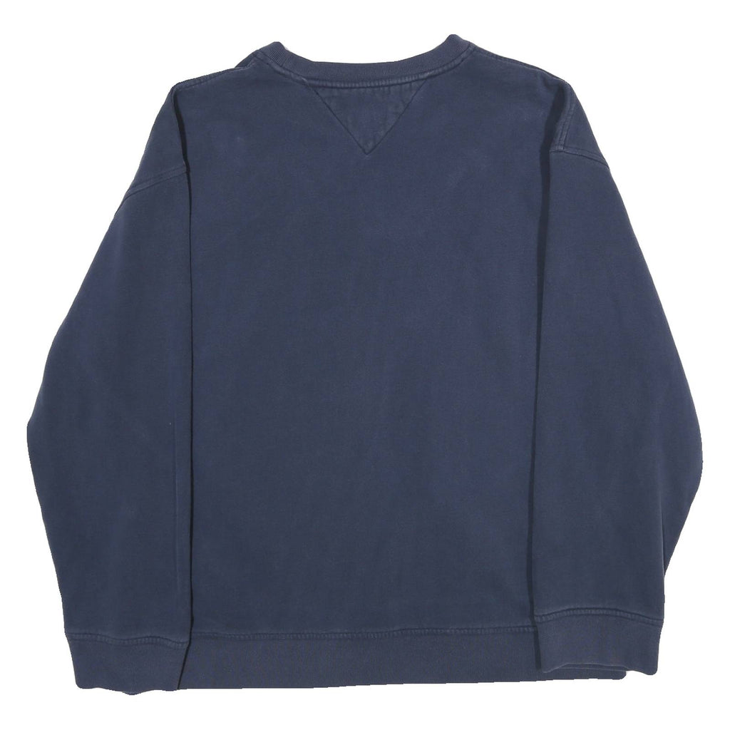 TOMMY HILFIGER Mens Blue Crew Neck XL Cotton Blend Pullover Sweatshirt Classic