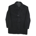 LAUREN RALPH LAUREN Mens Black Wool Button Jacket M Plain Classic Warm