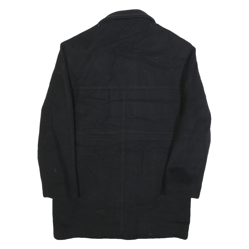 LAUREN RALPH LAUREN Mens Black Wool Button Jacket M Plain Classic Warm