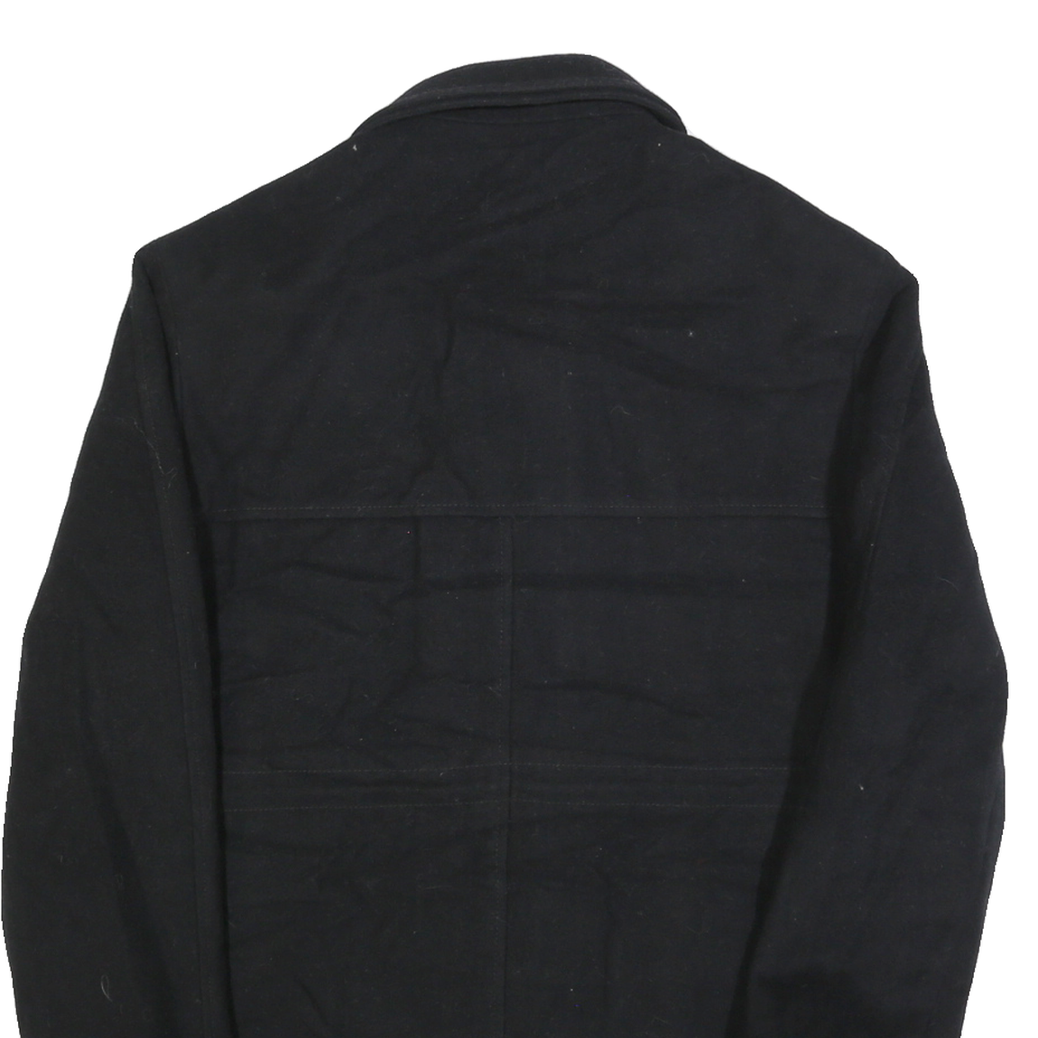 LAUREN RALPH LAUREN Mens Black Wool Button Jacket M Plain Classic Warm