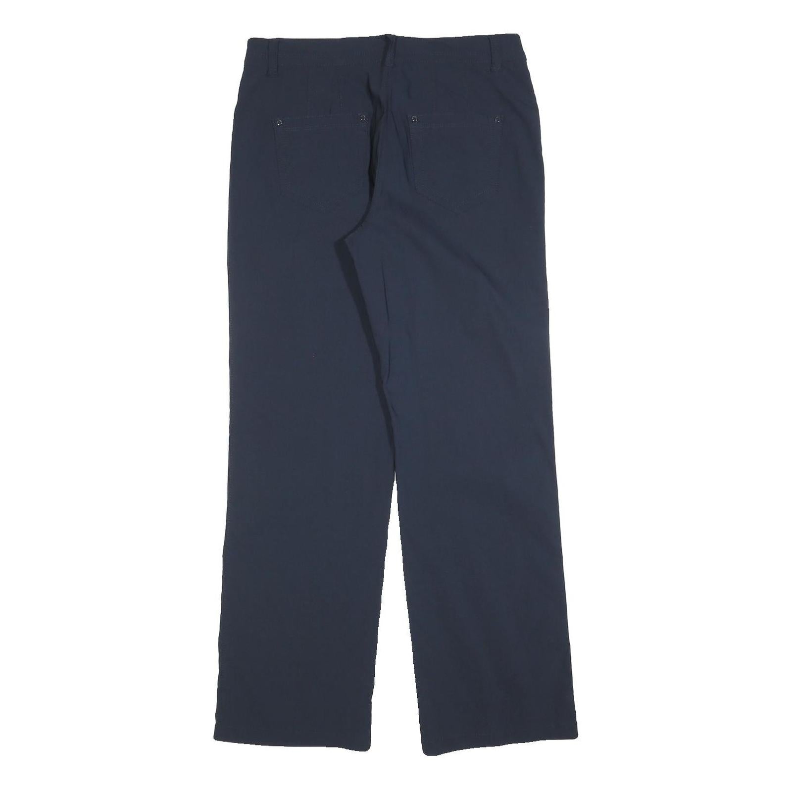 BIAGGINI Womens Cotton Blend Navy Regular Fit Straight Leg Trousers W30 L30