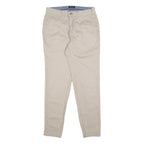 NAUTICA Mens Slim Beige Cotton Trousers W30 L32 Casual Zip Closure