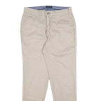 NAUTICA Mens Slim Beige Cotton Trousers W30 L32 Casual Zip Closure