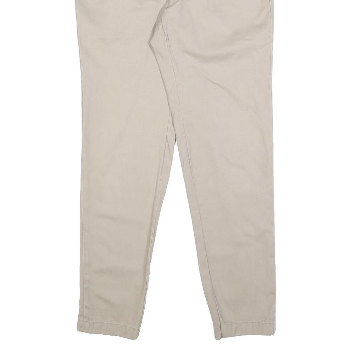NAUTICA Mens Slim Beige Cotton Trousers W30 L32 Casual Zip Closure