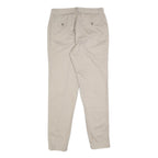 NAUTICA Mens Slim Beige Cotton Trousers W30 L32 Casual Zip Closure