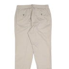 NAUTICA Mens Slim Beige Cotton Trousers W30 L32 Casual Zip Closure
