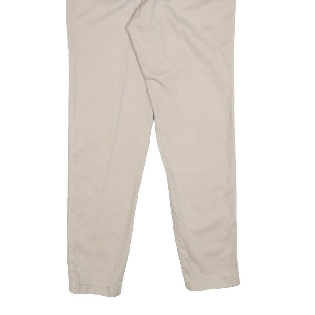 NAUTICA Mens Slim Beige Cotton Trousers W30 L32 Casual Zip Closure
