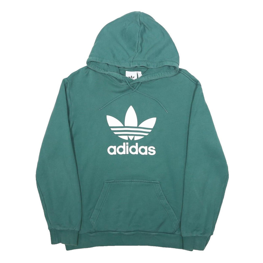 ADIDAS Mens Green Pullover Hoodie S Cotton Blend Casual Wear