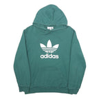 ADIDAS Mens Green Pullover Hoodie S Cotton Blend Casual Wear