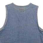 JEAN BLUE Womens Blue Denim Jacket M Cotton Button Plain Blue Pattern Vintage