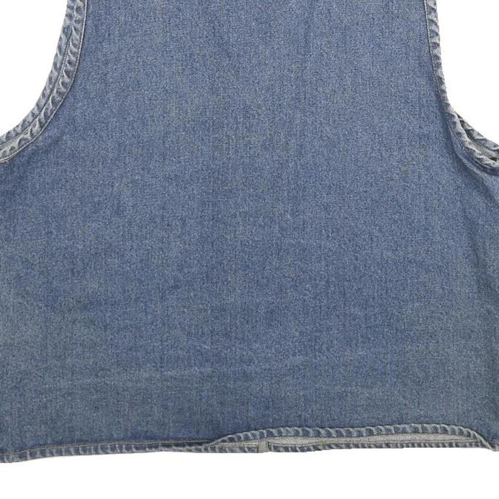 JEAN BLUE Womens Blue Denim Jacket M Cotton Button Plain Blue Pattern Vintage