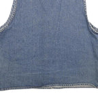 JEAN BLUE Womens Blue Denim Jacket M Cotton Button Plain Blue Pattern Vintage