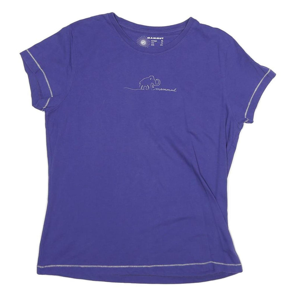 MAMMUT Womens Blue Graphic T-Shirt XL Short Sleeve Crew Neck Lightweight Cotton
