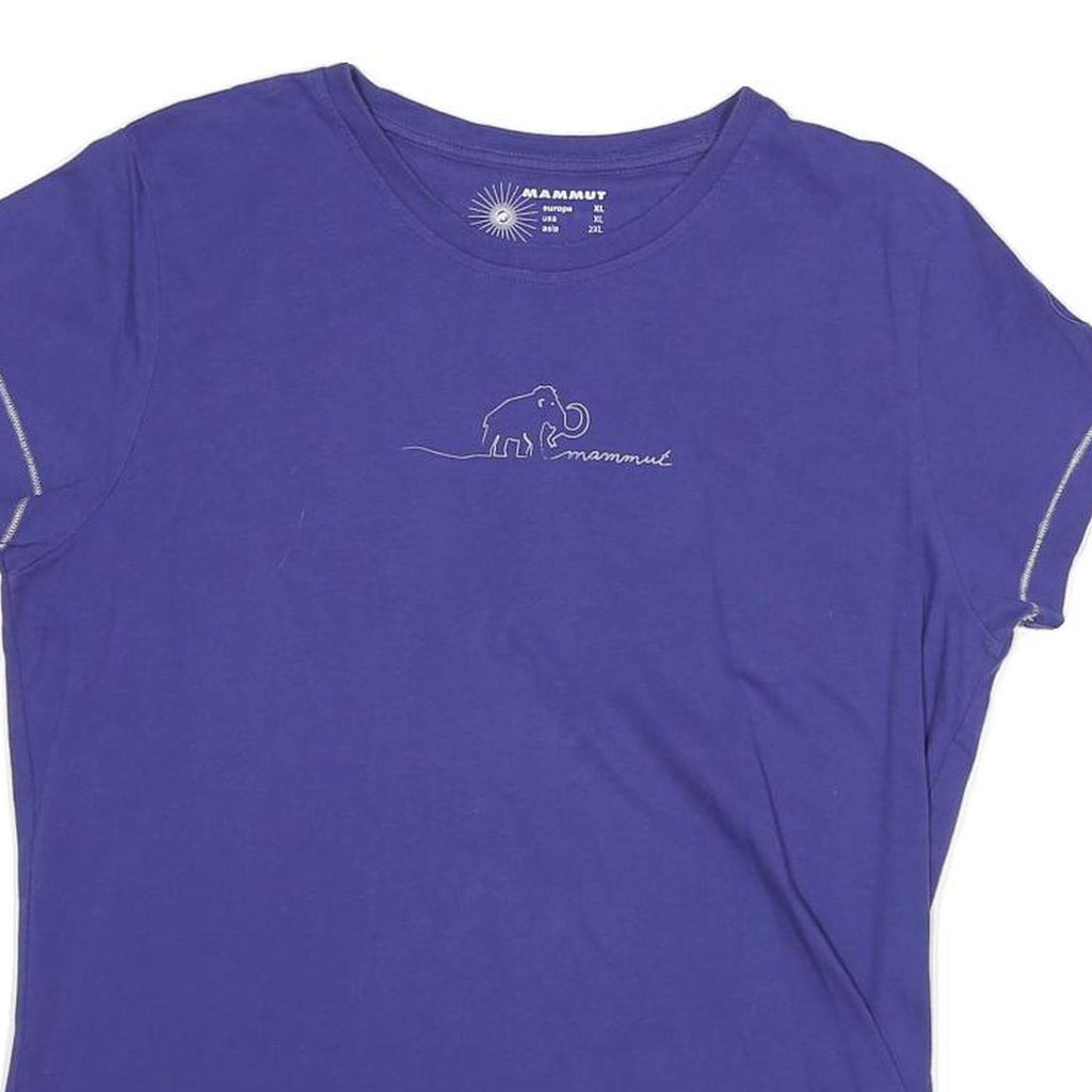 MAMMUT Womens Blue Graphic T-Shirt XL Short Sleeve Crew Neck Lightweight Cotton