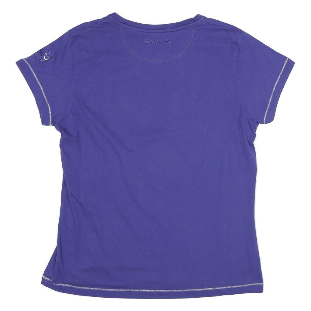 MAMMUT Womens Blue Graphic T-Shirt XL Short Sleeve Crew Neck Lightweight Cotton