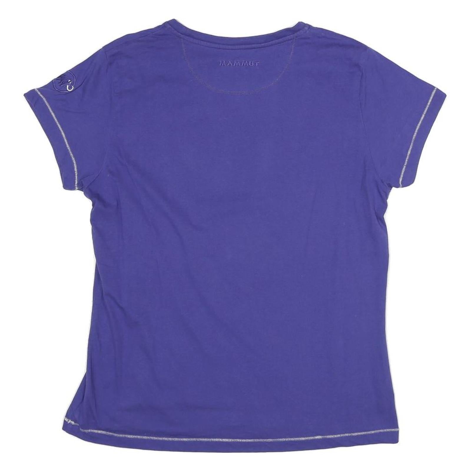 MAMMUT Womens Blue Graphic T-Shirt XL Short Sleeve Crew Neck Lightweight Cotton