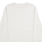 CHAPS Mens White Plain Jumper Crew Neck Basic Knit L Classic Cotton Knitwear