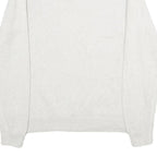 CHAPS Mens White Plain Jumper Crew Neck Basic Knit L Classic Cotton Knitwear