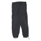 CARHARTT Mens Regular Cotton Blend Cargo Black Jeans W32 L32 Workwear Zip