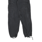 CARHARTT Mens Regular Cotton Blend Cargo Black Jeans W32 L32 Workwear Zip