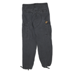 CARHARTT Mens Regular Cotton Blend Cargo Black Jeans W32 L32 Workwear Zip