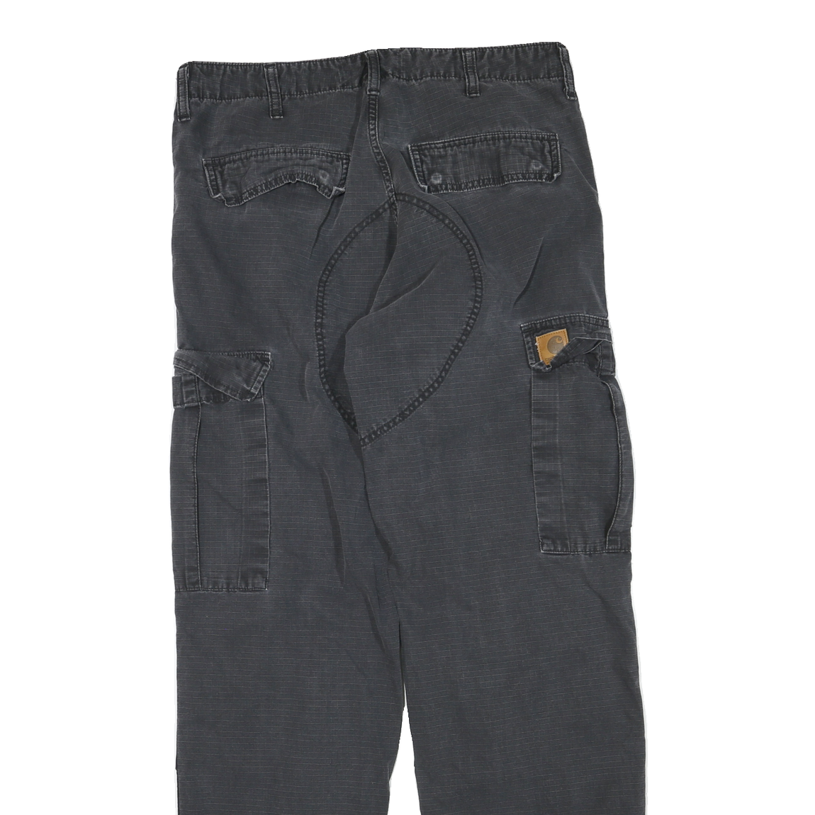 CARHARTT Mens Regular Cotton Blend Cargo Black Jeans W32 L32 Workwear Zip