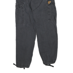 CARHARTT Mens Regular Cotton Blend Cargo Black Jeans W32 L32 Workwear Zip