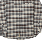 JACHS Mens Grey & Brown Check Shirt L Cotton Blend Casual Long Sleeve Button