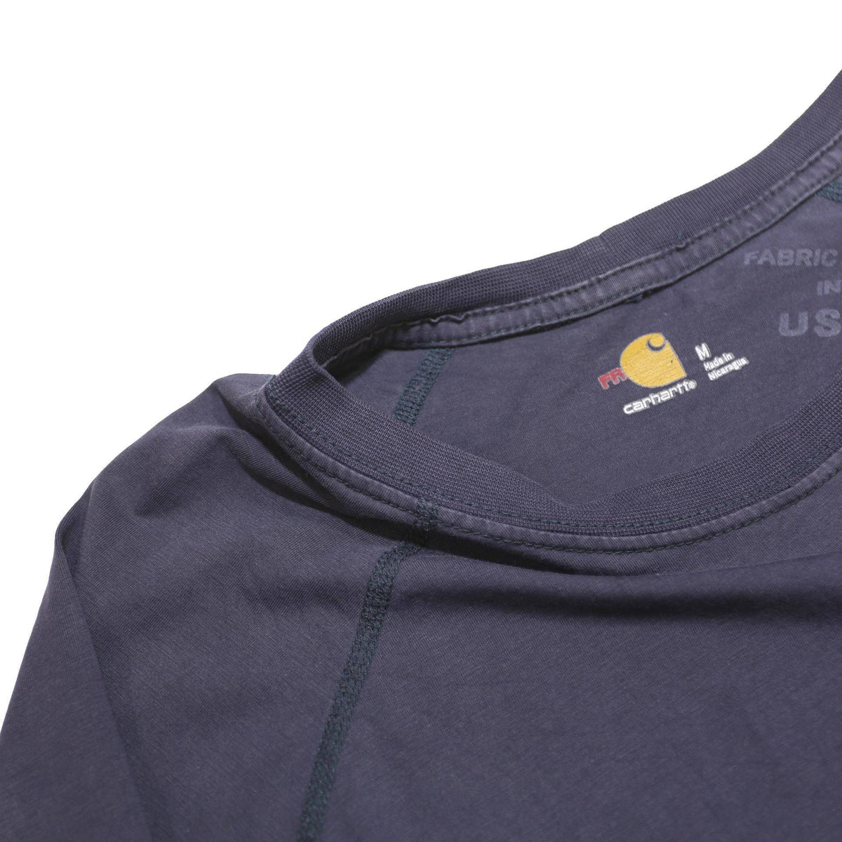 CARHARTT Mens Blue Modern Long Sleeve Crew Neck T-Shirt M Cotton Blend Workwear