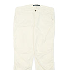 LAUREN RALPH LAUREN Womens Relaxed Beige Cotton Blend Trousers W33 L27 Zip