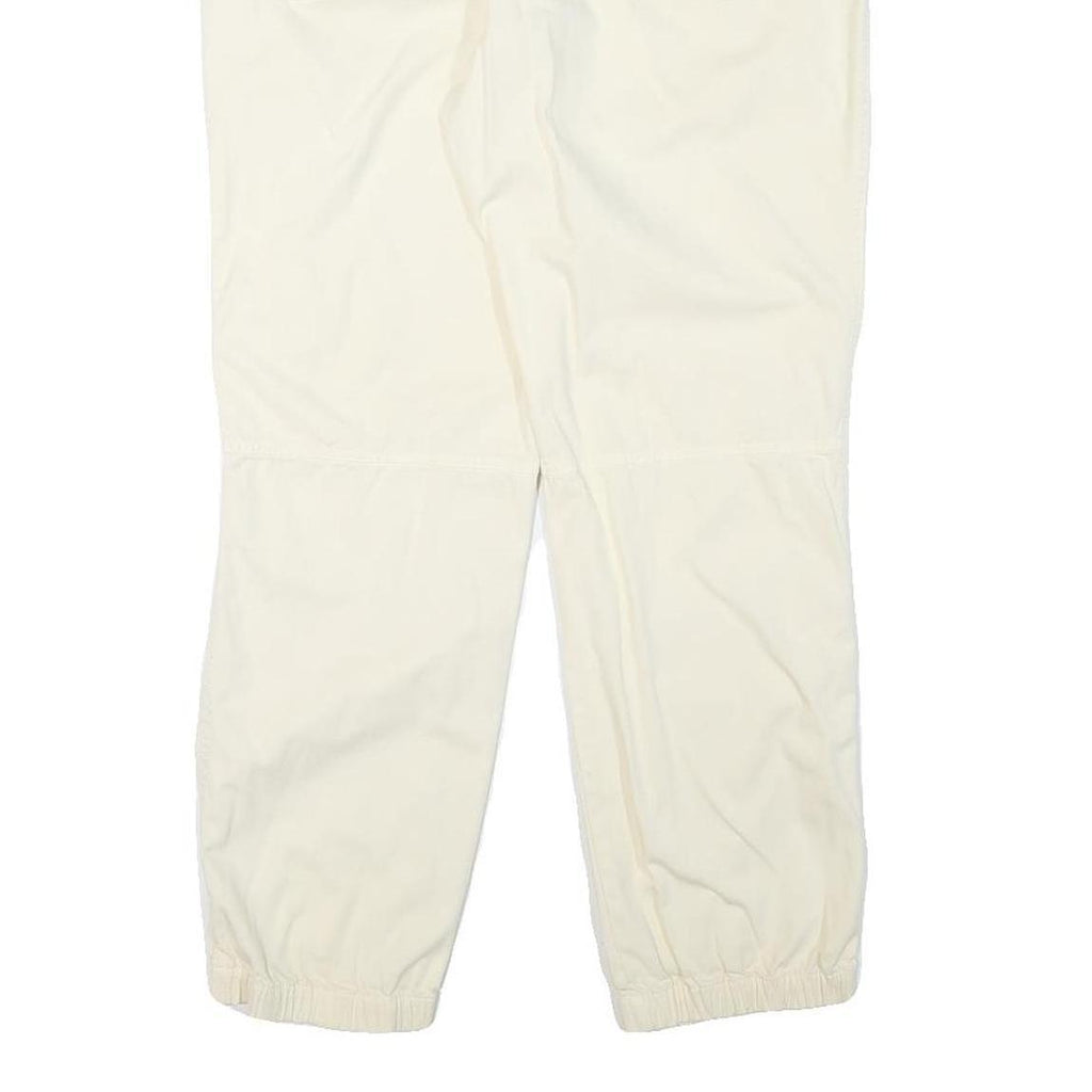 LAUREN RALPH LAUREN Womens Relaxed Beige Cotton Blend Trousers W33 L27 Zip