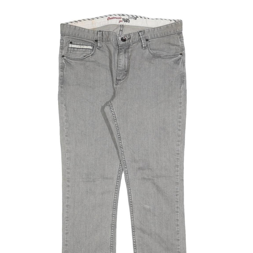 VANS Mens Jeans Grey Slim Skinny Denim W32 L32 Zip Cotton Casual Streetwear