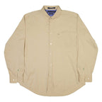 TOMMY HILFIGER Mens Plain Shirt Brown Long Sleeve L