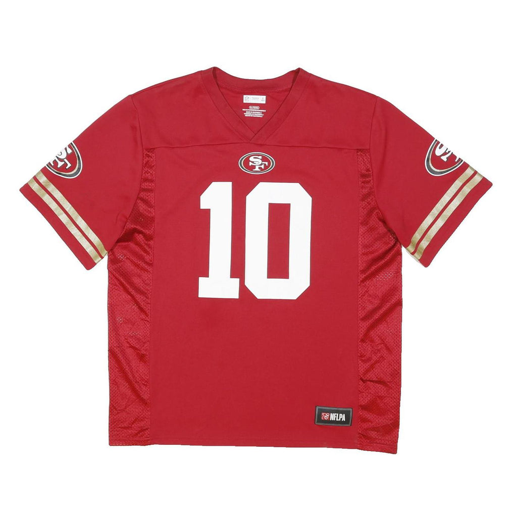 NFL Mens Red San Francisco 49ers Jersey XL Short Sleeve V-Neck Sports Fan Top