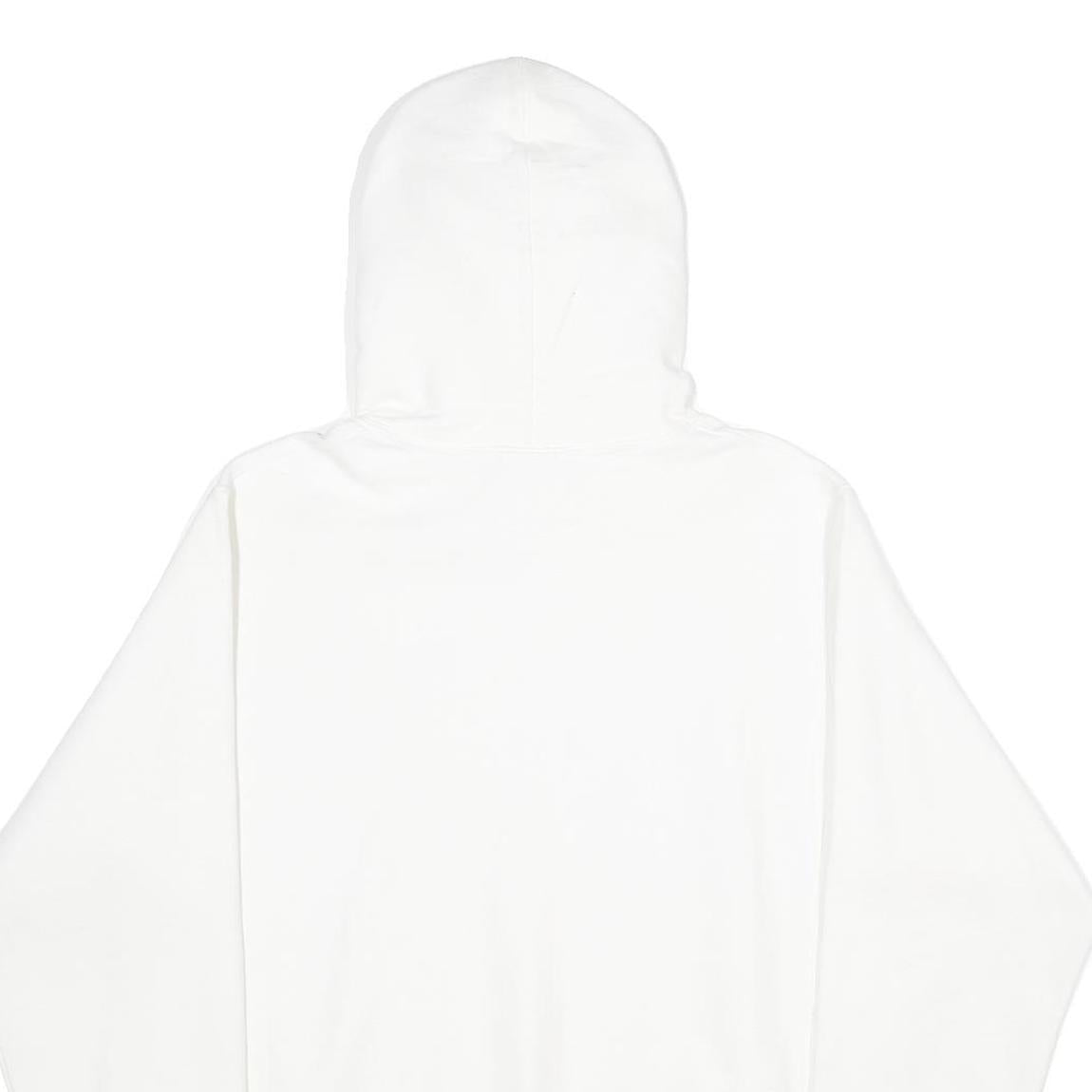 CHAMPION REVERSE WEAVE Mens White Pullover Hoodie S Embroidered Logo Drawstring
