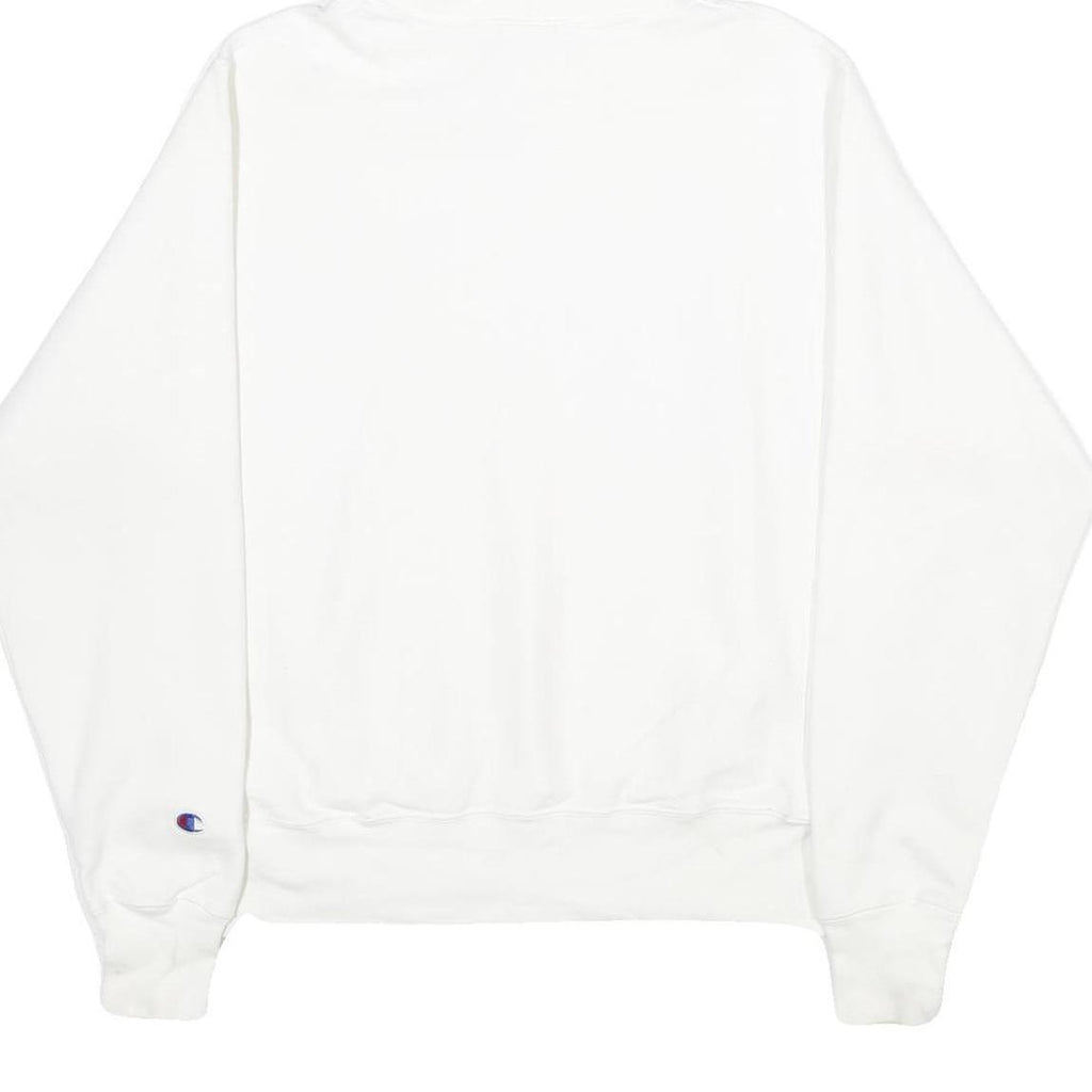 CHAMPION REVERSE WEAVE Mens White Pullover Hoodie S Embroidered Logo Drawstring