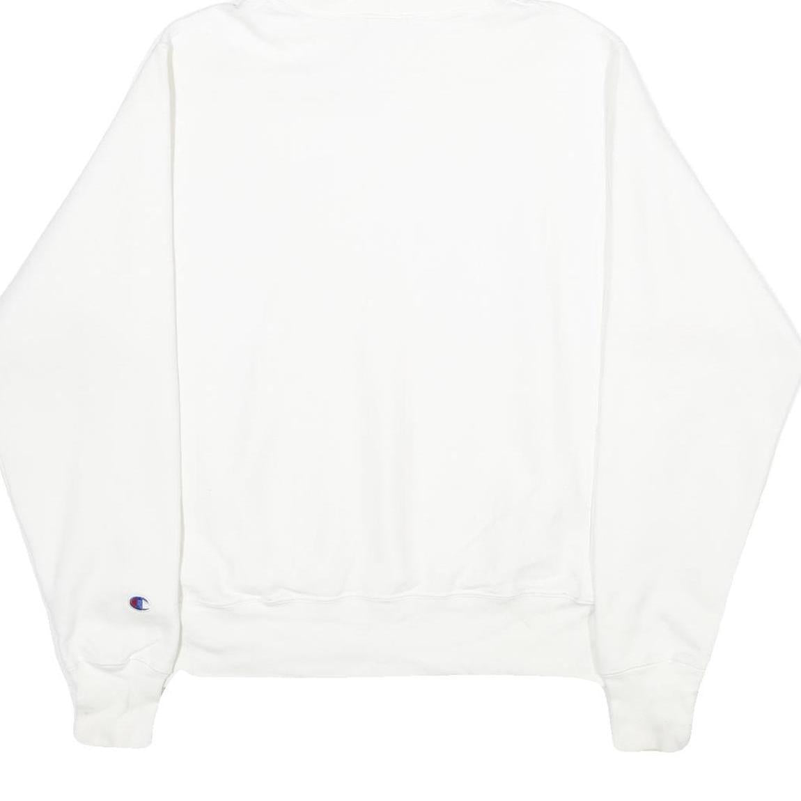CHAMPION REVERSE WEAVE Mens White Pullover Hoodie S Embroidered Logo Drawstring