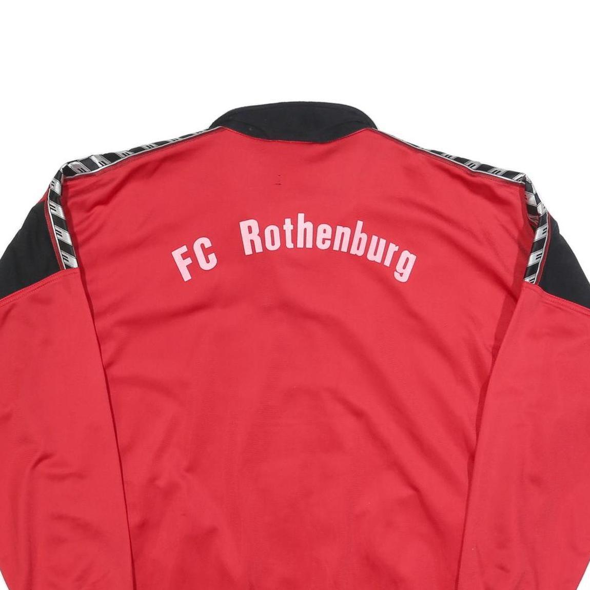 ERIMA Mens Red & Black Track Jacket L Polyester Blend Zip Sportswear FC