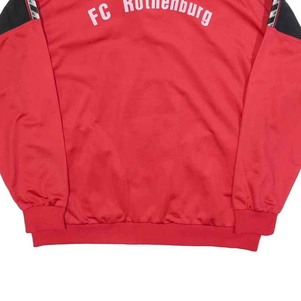 ERIMA Mens Red & Black Track Jacket L Polyester Blend Zip Sportswear FC