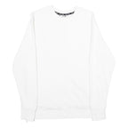 DKNY Womens White Crew Neck Sweatshirt M Cotton Blend Lightweight Casual