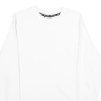 DKNY Womens White Crew Neck Sweatshirt M Cotton Blend Lightweight Casual