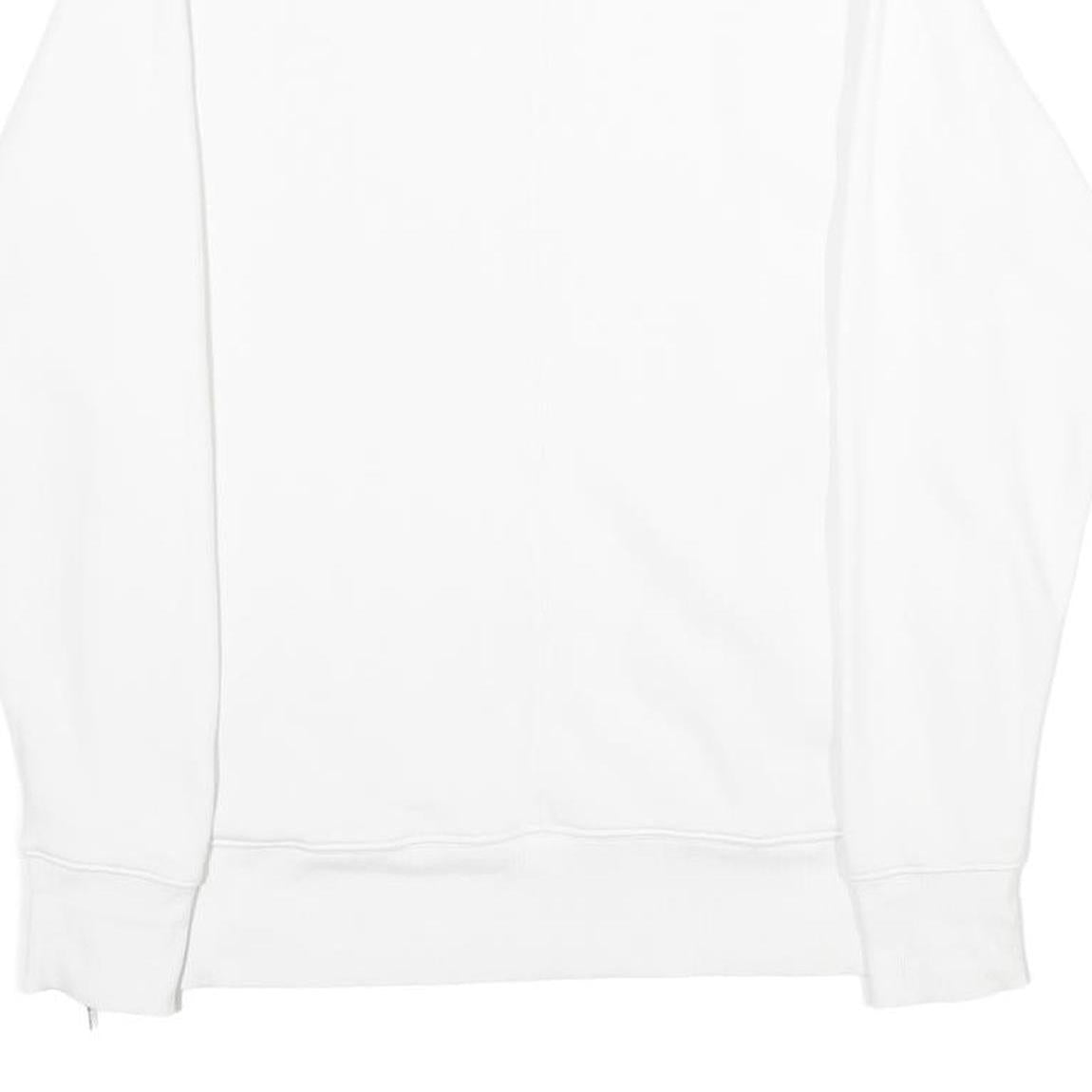 DKNY Womens White Crew Neck Sweatshirt M Cotton Blend Lightweight Casual